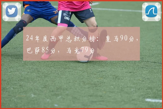 24年度西甲总积分榜：皇马90分，巴萨85分，马竞79分